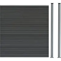 Monster WPC privacy schutting paneel x1 & LED schuttingpalen x2 - Grijs