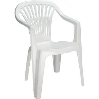 Ipae Pro Garden tuinstoel Maggiore - wit - kunststof - 56 x 55 x 81 cm - bijzet stoelen - stapelbare tuinstoelen - buiten