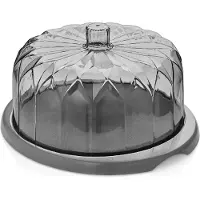 Vip Ahmet - Taartplateau met Stolp - Ø 29 cm - BPA-vrij - Transparant/Grijs