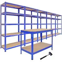 MonsterShop Garage Racking Bundel Boutloze 5-Tier Garage Planken Zware Opslag