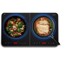 Medion LIFE Dubbele inductiekookplaat MD18493 (zwart, 3.500 watt, 2x Ø 20 cm)