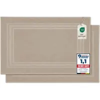 Komfortec Badmat Set - 2 stuks - Handdoek Dikte - Hotelkwaliteit - 50x70 cm - 100% Katoen - Zachte en Absorberende Douchemat/Handdoek - Beige