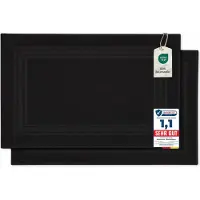 Komfortec Badmat - 2 stuks - Handdoek Dikte - Hotelkwaliteit - Zachte en Absorberende Douchemat - 50x70 cm - 100% Katoen – Zwart
