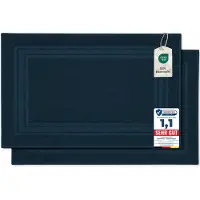 Komfortec Badmat Set - 2 stuks - Handdoek Dikte - Hotelkwaliteit - Zachte en Absorberende Douchemat/Handdoek - 50x70 cm - 100% Katoen – Petroleumblauw