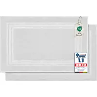 Komfortec Badmat - 2 stuks - Handdoek Dikte - Hotelkwaliteit - Zachte en Absorberende Douchemat - 50x70 cm - 100% Katoen – Wit