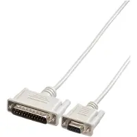 Roline Premium seriële RS232 printerkabel 9-pins SUB-D (v) - 25-pins SUB-D (m) / gegoten connectoren - 3 meter