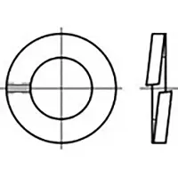 Toolcraft TO-6854166 Veerring Binnendiameter: 6 mm DIN 127 Verenstaal Thermisch verzinkt 1000 stuk(s)