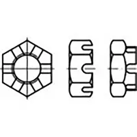 Toolcraft TO-6861315 Kroonmoeren M52 DIN 937 Staal 1 stuk(s)