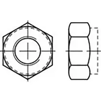 Toolcraft TO-6864579 Zeskantmoeren M6 DIN 985 Staal Verzinkt 1000 stuk(s)