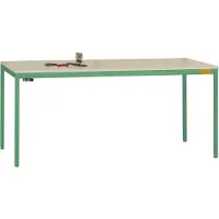 Manuflex LD1903.6011 ESD ESD-werktafel UNIDESK met rubber schijf, onderstel Reseda groen RAL 6011, bxdxh = 1200 x 800 x 720-730 mm Reseda groen (RAL 9010)