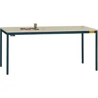 Manuflex LD1113.7016 ESD ESD-werktafel UNIDESK met rubber schijf, onderstel antraciet RAL 7016, bxdxh = 2000 x 800 x 720-730 mm Antraciet