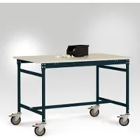 Manuflex LB4058.7016 ESD ESD-bijzettafel basismobiel met melamine tafelblad in antraciet RAL 7016, bxdxh: 1500 x 600 x 853 mm Antraciet