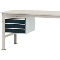 Manuflex ZB4614.7016 Behuizing onderbouw stationair, gebruiksh. 300 mm met 3 lades. Voor tafel diepte 1200 mm