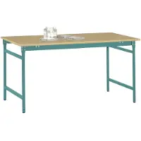 Manuflex BB3015.5021 Bijzettafel basis stationair met multiplex tafelblad in waterblauw RAL 5021, bxdxh: 1000 x 600 x 780 mm Waterblauw