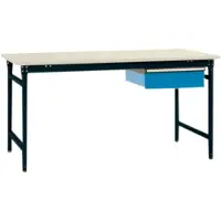 Manuflex BB5247.7016 Compleet bijzettafel basis stationair met kunststof plaat + enkele lade, bxdxh: 1250 x 800 x 780 mm Antraciet