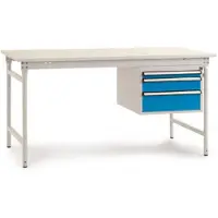 Manuflex BB5267.2001 Compleet bijzettafel basis stationair met kunststof plaat + behuizing onderbouw, bxdxh: 1000 x 800 x 780 mm Rood-oranje (RAL 2001)