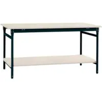 Manuflex BB5201.7016 Compleet bijzettafel basis stationair met melamine schijf + legplank, bxdxh: 750 x 500 x 780 mm Antraciet