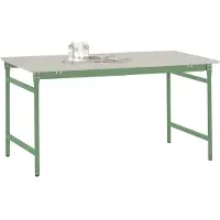 Manuflex BB3011.6011 Bijzettafel basis stationair met melamine tafelblad in Reseda groen RAL 6011, bxdxh: 1000 x 600 x 780 mm Reseda groen (RAL 9010)