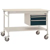 Manuflex BB5381.7016 Compleet bijzettafel basismobiel met melamine schijf + behuizing onderbouw, bxdxh: 1500 x 800 x 850 mm Antraciet