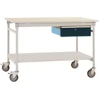 Manuflex BB5351.7016 Compleet bijzettafel basismobiel met melamine schijf + enkele lade, bxdxh: 1500 x 800 x 850 mm Antraciet