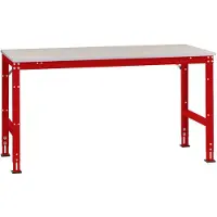 Manuflex aanbouwtafel UNIVERSAL Standaard, 1750 x 800 mm, kunststof lichtgrijs, robijnrood