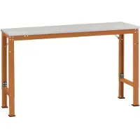 Manuflex aanbouwtafel UNIVERSAL Speciaal, 1750 x 800 mm, kunststof lichtgrijs, roodoranje