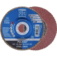 PFERD TOOLS 67706125 PFC 125 A 60 SG STEELOX Lamellenschijf Diameter 125 mm Boordiameter 22.23 mm Korrelgrootte (num) 60 RVS, Staal 10 stuk(s)