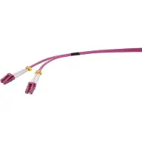 Renkforce RF-4738838 Glasvezel Optische vezel Aansluitkabel 2.00 m Purper-rood [1x LC-stekker - 1x LC-stekker] 50/125 µ Multimode OM4