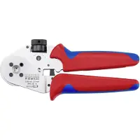 Knipex 97 52 63 A Krimptang Gedraaide contacten 0.08 tot 2.5 mm² Incl. kunststof koffer, , met schuimrubber inzetstuk, Instelling met druk op de knop