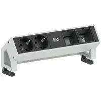 Bachmann DESK2 2x Geaard stopcontact 2x ABD GST18, wit