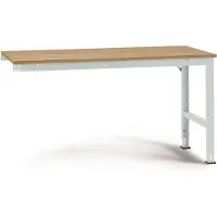Manuflex aanbouwtafel UNIVERSAL Standaard, tafelblad multiplex, 2000 x 1000, lichtgrijs