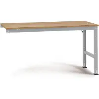 Manuflex aanbouwtafel UNIVERSAL Standaard, 1750 x 800 mm, multiplex natuur, aluminium zilver