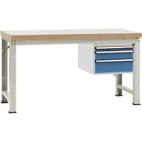 Manuflex WP5412.5007 Compleet werkbank reden PROFI standaard met Beuken massief-plaat, bxdxh = 1500 x 700 x 840 mm (b x h x d) 1500 x 800 x 700 mm