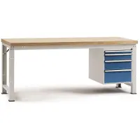 Manuflex WP5422.2001 Compleet werkbank reden PROFI standaard met Beuken massief-plaat, bxdxh = 1500 x 700 x 840 mm (b x h x d) 1500 x 800 x 700 mm