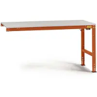 Manuflex LU6078.2001 ESD-werktafel universele standaard aanschuiftafel met melamine schijf, bxdxh = 1500 x 1200 x 763-873 mm Rood-oranje (RAL 2001)