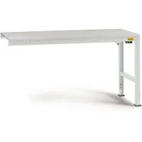 Manuflex LU6038.7035 ESD ESD-werktafel universele standaard aanschuiftafel met melamine schijf, bxdxh = 1250 x 800 x 763-873 mm Grijs-wit (RAL 7035)