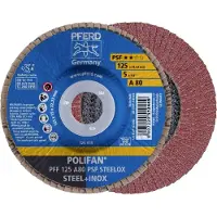 PFERD TOOLS 67648125 PFF 125 A 80 PSF STEELOX Lamellenschijf Diameter 125 mm Boordiameter 22.23 mm Korrelgrootte (num) 80 RVS, Staal 10 stuk(s)