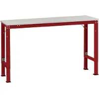 Manuflex AU8139.3003 Werk aanschuiftafel universele speciale met PVC decoplaat, bxdxh = 2000 x 1200 x 722-1022 mm Robijn-rood