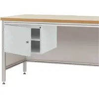 Manuflex ZB4723.7035 Behuizing onderbouw voor alu-werkbanken, gebruiksh. 300 mm met Deuraanslag links, voor tafel diepte 800 mm