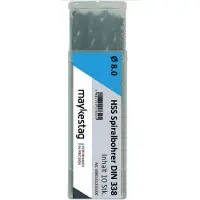 Alpen 0060100080100 HSS Spiraalboor 0.8 mm Gezamenlijke lengte 30 mm DIN 338 10 stuk(s)
