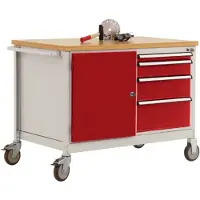 Manuflex TP1025.3003 Mobiele werkbank Robijn-rood