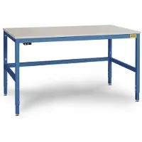 Manuflex LC3086.5007 ESD ESD-werktafel CANTOLAB speciale met kunststof plaat, bxdxh = 1750 x 800 x 758-958 mm Stralend blauw (RAL 5007)