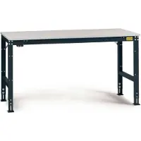 Manuflex LU4138.7016 ESD-werktafel universele standaard achtergrond tafel met melamine schijf, bxdxh = 2000 x 1200 x 763-873 mm Antraciet
