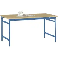 Manuflex BB3065.5007 Bijzettafel basis stationair met multiplex tafelblad in stralend blauw RAL 5007, bxdxh: 1500 x 800 x 780 mm Stralend blauw (RAL 5007)