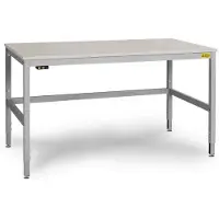 Manuflex LC3906.9006 ESD ESD-werktafel CANTOLAB speciale met kunststof plaat, bxdxh = 1200 x 800 x 758-958 mm Aluminium-zilver
