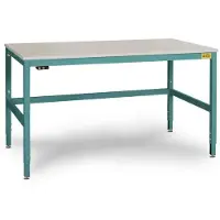 Manuflex LC3926.5021 ESD ESD-werktafel CANTOLAB speciale met kunststof plaat, bxdxh = 2000 x 1000 x 758-958 mm Waterblauw