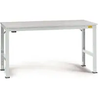 Manuflex LU4078.7035 ESD ESD-werktafel universele standaard achtergrond tafel met melamine schijf, bxdxh = 1500 x 1200 x 763-873 mm Grijs-wit (RAL 7035)
