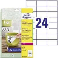 Avery-Zweckform folie-etiketten, weerbestendig, verwijderbaar, 70 x 37 mm