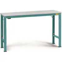 Manuflex LU7016.5021 ESD ESD-werktafel universele speciale reden tafel met kunststof plaat, bxdxh = 1000 x 800 x 728-1028 mm Waterblauw