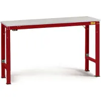 Manuflex LU7068.3003 ESD ESD-werktafel universele speciale reden tafel met melamine schijf, bxdxh = 1500 x 1000 x 725-1025 mm Robijn-rood